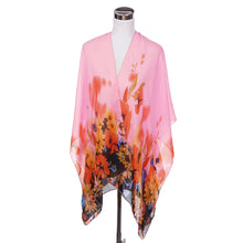 Load image into Gallery viewer, Elegant Chiffon Floral Sheer Kimono Wrap Cardigan Beach Cover Up