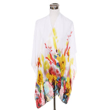 Load image into Gallery viewer, Elegant Chiffon Floral Sheer Kimono Wrap Cardigan Beach Cover Up