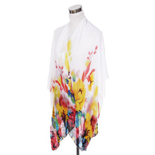 Load image into Gallery viewer, Elegant Chiffon Floral Sheer Kimono Wrap Cardigan Beach Cover Up