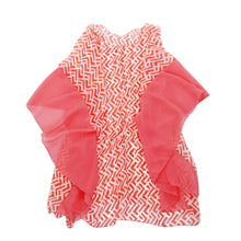 Load image into Gallery viewer, Chiffon Geometric Sheer Kimono Wrap Blouse Poncho Beach Cover Up