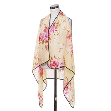 Load image into Gallery viewer, Chiffon Artistic Floral Sheer Kimono Wrap Vest Beach Cover Up