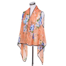Load image into Gallery viewer, Chiffon Artistic Floral Sheer Kimono Wrap Vest Beach Cover Up