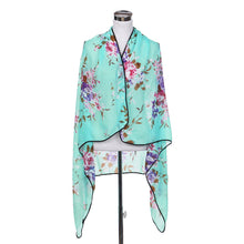 Load image into Gallery viewer, Chiffon Artistic Floral Sheer Kimono Wrap Vest Beach Cover Up