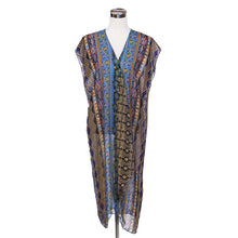 Load image into Gallery viewer, Long Bohemian Tribal Chiffon Sheer Kimono Wrap Vest Beach Cover Up
