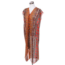 Load image into Gallery viewer, Long Bohemian Tribal Chiffon Sheer Kimono Wrap Vest Beach Cover Up