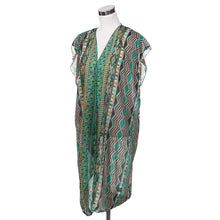 Load image into Gallery viewer, Long Bohemian Tribal Chiffon Sheer Kimono Wrap Vest Beach Cover Up
