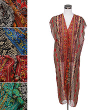 Load image into Gallery viewer, Long Bohemian Tribal Chiffon Sheer Kimono Wrap Vest Beach Cover Up