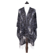 Load image into Gallery viewer, Premium Burnout Lace Floral Fringed Chiffon Kimono Cardigan Beach Cover Up