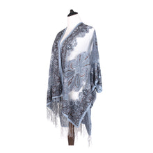 Load image into Gallery viewer, Premium Burnout Lace Floral Fringed Chiffon Kimono Cardigan Beach Cover Up