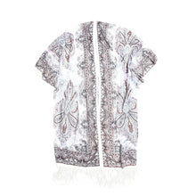 Load image into Gallery viewer, Premium Burnout Lace Floral Fringed Chiffon Kimono Cardigan Beach Cover Up