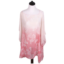 Load image into Gallery viewer, TrendsBlue Paisley Floral Ombre Chiffon Kimono Poncho Blouse Beach Cover up