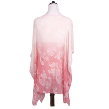 Load image into Gallery viewer, TrendsBlue Paisley Floral Ombre Chiffon Kimono Poncho Blouse Beach Cover up