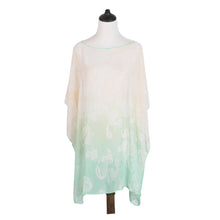 Load image into Gallery viewer, TrendsBlue Paisley Floral Ombre Chiffon Kimono Poncho Blouse Beach Cover up