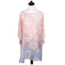 Load image into Gallery viewer, TrendsBlue Paisley Floral Ombre Chiffon Kimono Poncho Blouse Beach Cover up