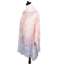Load image into Gallery viewer, TrendsBlue Paisley Floral Ombre Chiffon Kimono Poncho Blouse Beach Cover up