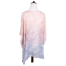 Load image into Gallery viewer, TrendsBlue Paisley Floral Ombre Chiffon Kimono Poncho Blouse Beach Cover up