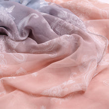 Load image into Gallery viewer, TrendsBlue Paisley Floral Ombre Chiffon Kimono Poncho Blouse Beach Cover up