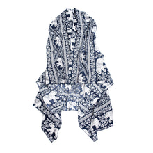 Load image into Gallery viewer, Premium Pure Cotton Vintage Floral Elephant Kimono Wrap Vest Beach Cover Up
