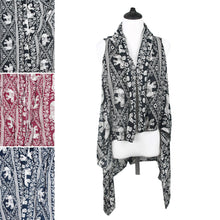 Load image into Gallery viewer, Premium Pure Cotton Vintage Floral Elephant Kimono Wrap Vest Beach Cover Up