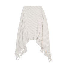 Load image into Gallery viewer, Premium Solid Color Soft Bobble Knit Tassel Crochet Poncho Cape Shawl Wrap