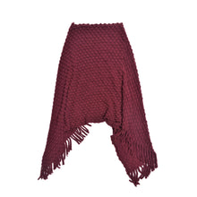Load image into Gallery viewer, Premium Solid Color Soft Bobble Knit Tassel Crochet Poncho Cape Shawl Wrap