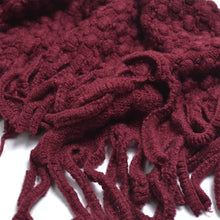 Load image into Gallery viewer, Premium Solid Color Soft Bobble Knit Tassel Crochet Poncho Cape Shawl Wrap