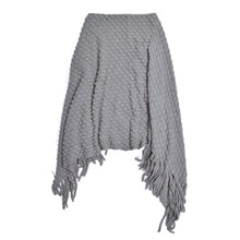 Load image into Gallery viewer, Premium Solid Color Soft Bobble Knit Tassel Crochet Poncho Cape Shawl Wrap
