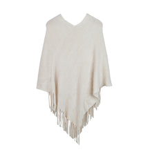 Load image into Gallery viewer, Premium Solid Color Soft Knit Pullover Winter Fringe Poncho Shawl Wrap Cape