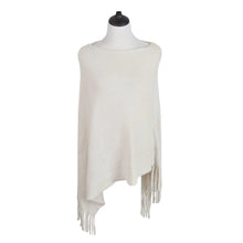 Load image into Gallery viewer, Premium Solid Color Soft Knit Pullover Winter Fringe Poncho Shawl Wrap Cape
