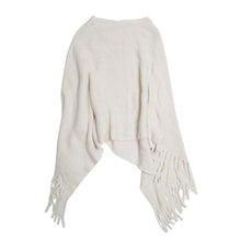 Load image into Gallery viewer, Premium Solid Color Soft Knit Pullover Winter Fringe Poncho Shawl Wrap Cape