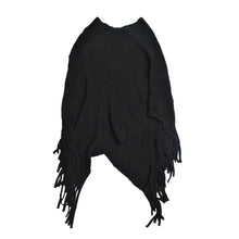 Load image into Gallery viewer, Premium Solid Color Soft Knit Pullover Winter Fringe Poncho Shawl Wrap Cape