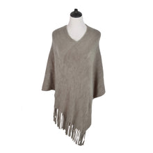 Load image into Gallery viewer, Premium Solid Color Soft Knit Pullover Winter Fringe Poncho Shawl Wrap Cape