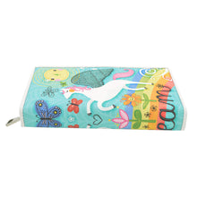 Load image into Gallery viewer, Rainbow & Unicorn PU Leather Bifold Zip Around Wallet