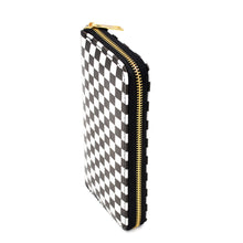 Load image into Gallery viewer, Premium Smooth Vegan Leather Black White Checkered Continental Zip Around Wallet