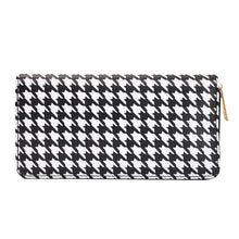 Load image into Gallery viewer, Premium Smooth Vegan Leather Houndstooth Check Continental Zip Around Wallet