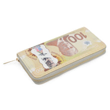Load image into Gallery viewer, Premium Currency Money Print PU Leather Zip Around Wallet
