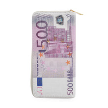 Load image into Gallery viewer, 500 Euro Currency Money Bill Print PU Leather Zip Around Wallet