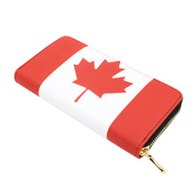 Load image into Gallery viewer, Premium Canada Country Flag Maple Leaf Print PU Leather Zip Around Wallet