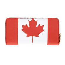 Load image into Gallery viewer, Premium Canada Country Flag Maple Leaf Print PU Leather Zip Around Wallet