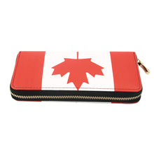Load image into Gallery viewer, Premium Canada Country Flag Maple Leaf Print PU Leather Zip Around Wallet