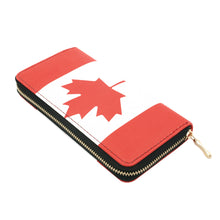 Load image into Gallery viewer, Premium Canada Country Flag Maple Leaf Print PU Leather Zip Around Wallet