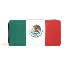 Load image into Gallery viewer, Premium Mexico Country Flag Print PU Leather Zip Around Wallet

