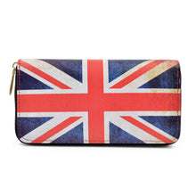 Load image into Gallery viewer, Premium Vintage British Union Jack UK Flag Print PU Leather Zip Around Wallet