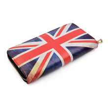 Load image into Gallery viewer, Premium Vintage British Union Jack UK Flag Print PU Leather Zip Around Wallet