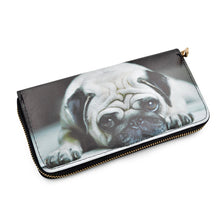 Load image into Gallery viewer, Premium Cute Pug Puppy Dog Animal Print PU Leather Zip Around Wallet