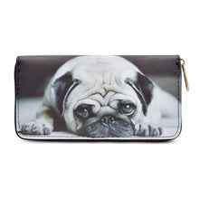 Load image into Gallery viewer, Premium Cute Pug Puppy Dog Animal Print PU Leather Zip Around Wallet