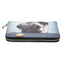 Load image into Gallery viewer, Premium Pug & Treat Cute Puppy Dog Animal Print PU Leather Zip Around Wallet
