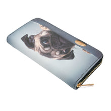 Load image into Gallery viewer, Premium Pug & Treat Cute Puppy Dog Animal Print PU Leather Zip Around Wallet