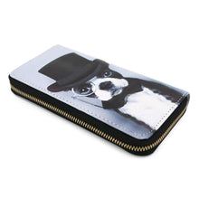 Load image into Gallery viewer, Boston Terrier Gentleman Puppy Dog Animal Print PU Leather Zip Around Wallet
