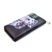 Load image into Gallery viewer, Premium Cute Husky Puppies Dog Buddies Animal Print PU Leather Zip Around Wallet